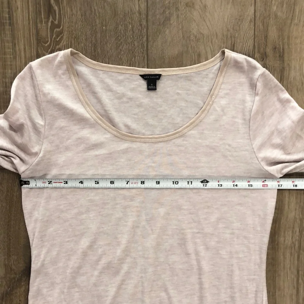 ANN TAYLOR Women's Light Tan Long Sleeve Top - Picture 6 of 7